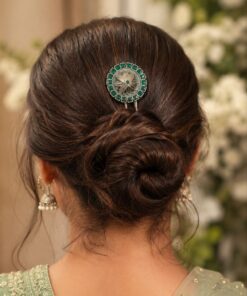 Floral Silver Hair Accessories Traditional Hair Jewelry for Weddings, Festivals & Party Look - Image 6