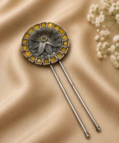 Floral Silver Hair Accessories Traditional Hair Jewelry for Weddings, Festivals & Party Look - Image 5