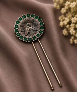 Floral Silver Hair Accessories Traditional Hair Jewelry for Weddings, Festivals & Party Look - Image 10