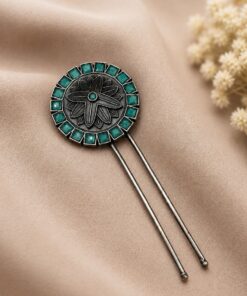 Floral Silver Hair Accessories Traditional Hair Jewelry for Weddings, Festivals & Party Look - Image 9