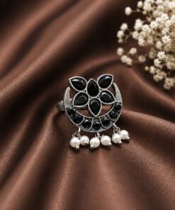 Silver Floral Ring Vintage Jewelry for Party & Festive Wear - Image 5