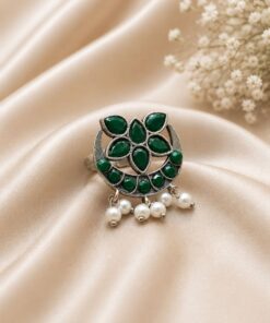 Silver Floral Ring Vintage Jewelry for Party & Festive Wear - Image 3