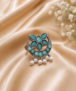Alternative view of Silver Floral Ring Vintage Jewelry for Party & Festive Wear