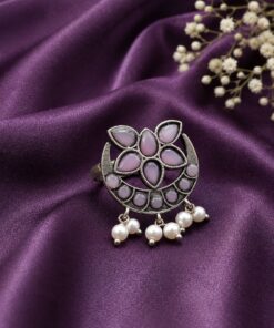 Silver Floral Ring Vintage Jewelry for Party & Festive Wear - Image 9