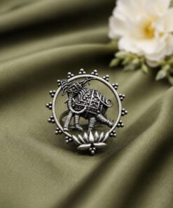Alternative view of Vintage Elephant Ring Statement Jewelry for Traditional & Festive Wear