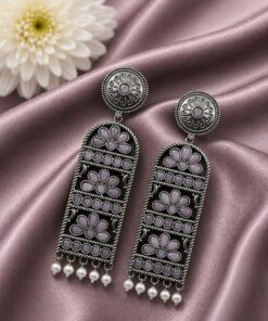 Alternative view of Handmade Silver Earring Artisan Crafted Jewelry for Traditional & Everyday Wear