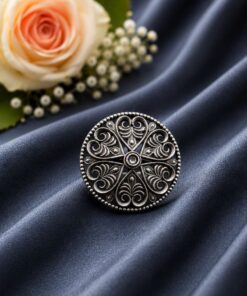 Silver Floral Ring Oxidised Adjustable Ring for Special Occasion - Image 9