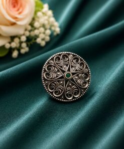 Silver Floral Ring Oxidised Adjustable Ring for Special Occasion - Image 6