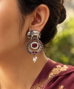 Traditional Elephant Earring Ethnic Design for Stone & Pearl Work