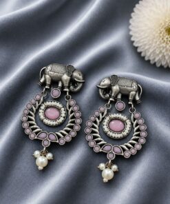 Traditional Elephant Earring Ethnic Design for Stone & Pearl Work - Image 3