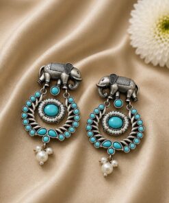 Traditional Elephant Earring Ethnic Design for Stone & Pearl Work - Image 4