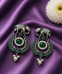 Traditional Elephant Earring Ethnic Design for Stone & Pearl Work - Image 5