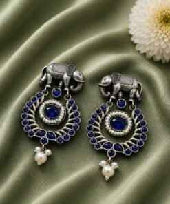 Traditional Elephant Earring Ethnic Design for Stone & Pearl Work - Image 7