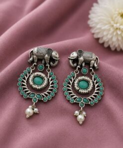 Traditional Elephant Earring Ethnic Design for Stone & Pearl Work - Image 10