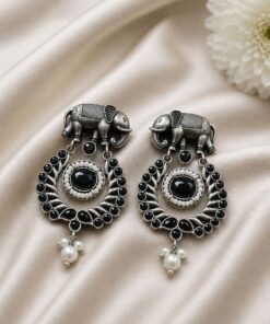 Traditional Elephant Earring Ethnic Design for Stone & Pearl Work - Image 9