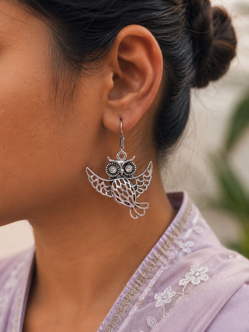 Owl Hook Earring Elegant Design for LightWeight Jewelry