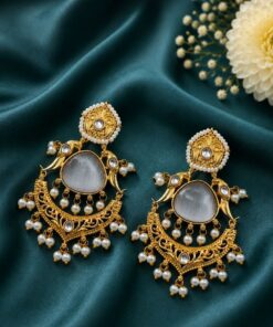 Gold Plated Parrot Earring Ethnic Design for Traditional Wear - Image 7