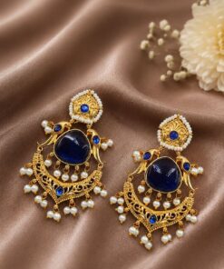 Gold Plated Parrot Earring Ethnic Design for Traditional Wear - Image 10
