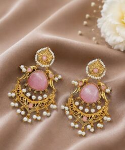 Gold Plated Parrot Earring Ethnic Design for Traditional Wear - Image 4