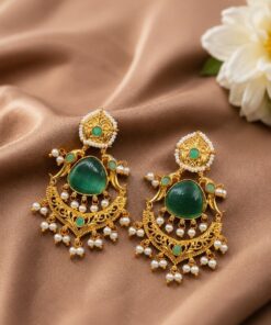 Alternative view of Gold Plated Parrot Earring Ethnic Design for Traditional Wear