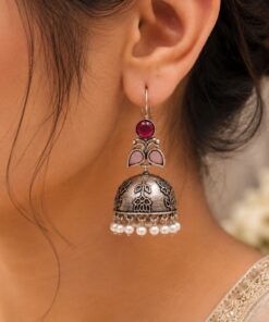 Jhumka Hook Earring Elegant Oxidized Party Wear for Stylish Look