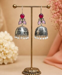 Jhumka Hook Earring Elegant Oxidized Party Wear for Stylish Look - Image 2