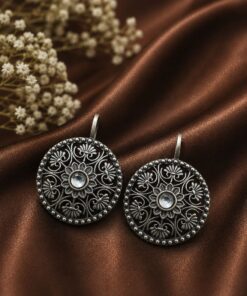 Silver Floral Bugadi Elegant Oxidized for Women - Image 9