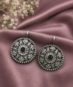 Silver Floral Bugadi Elegant Oxidized for Women - Image 2