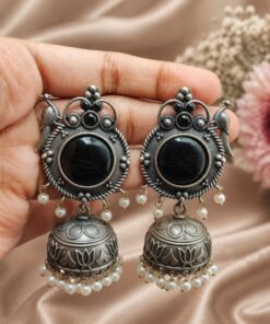 Silver Peacock Jhumka Earring Ethnic Design for Traditional Wear - Image 5