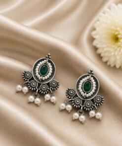 Beautiful Floral Stud Earring Elegant Oxidized Earrings for Minimalist Jewelry - Image 9