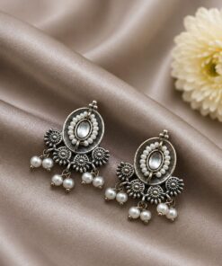 Beautiful Floral Stud Earring Elegant Oxidized Earrings for Minimalist Jewelry - Image 8