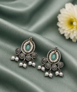 Beautiful Floral Stud Earring Elegant Oxidized Earrings for Minimalist Jewelry - Image 7