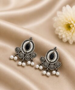Beautiful Floral Stud Earring Elegant Oxidized Earrings for Minimalist Jewelry - Image 6