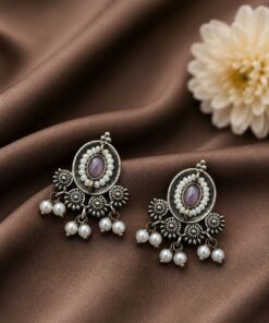 Beautiful Floral Stud Earring Elegant Oxidized Earrings for Minimalist Jewelry - Image 4
