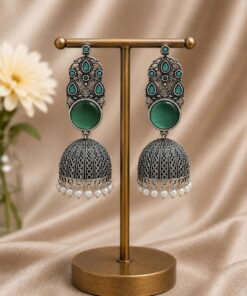 Traditional Jhumka Earring Oxidized Silver Ethnic Design for Beautiful Look - Image 8
