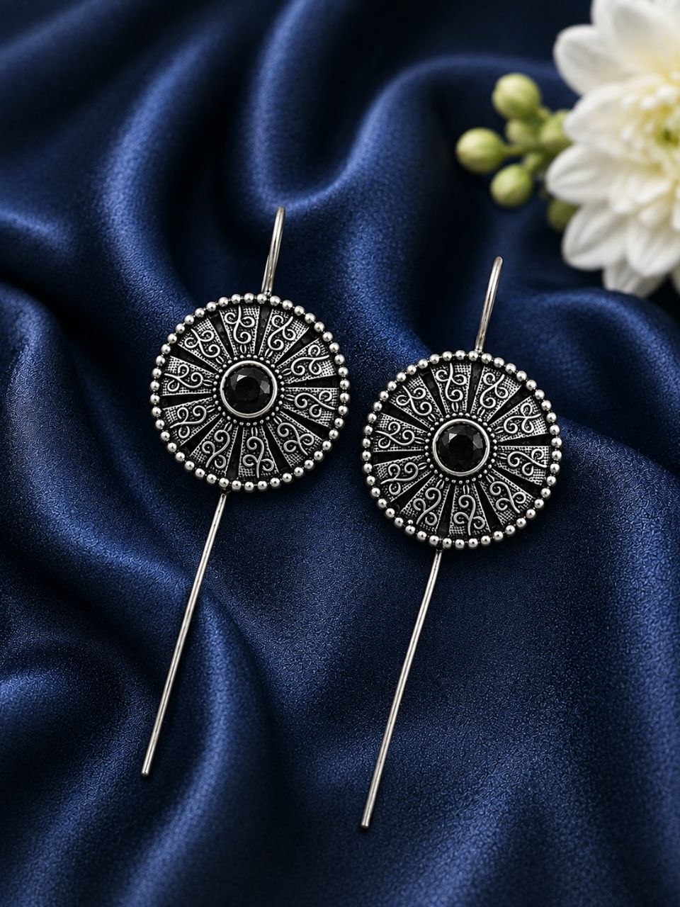Ethnic Silver Earcuff Traditional Oxidized Silver Ear Cuff for Party Wear - Image 8