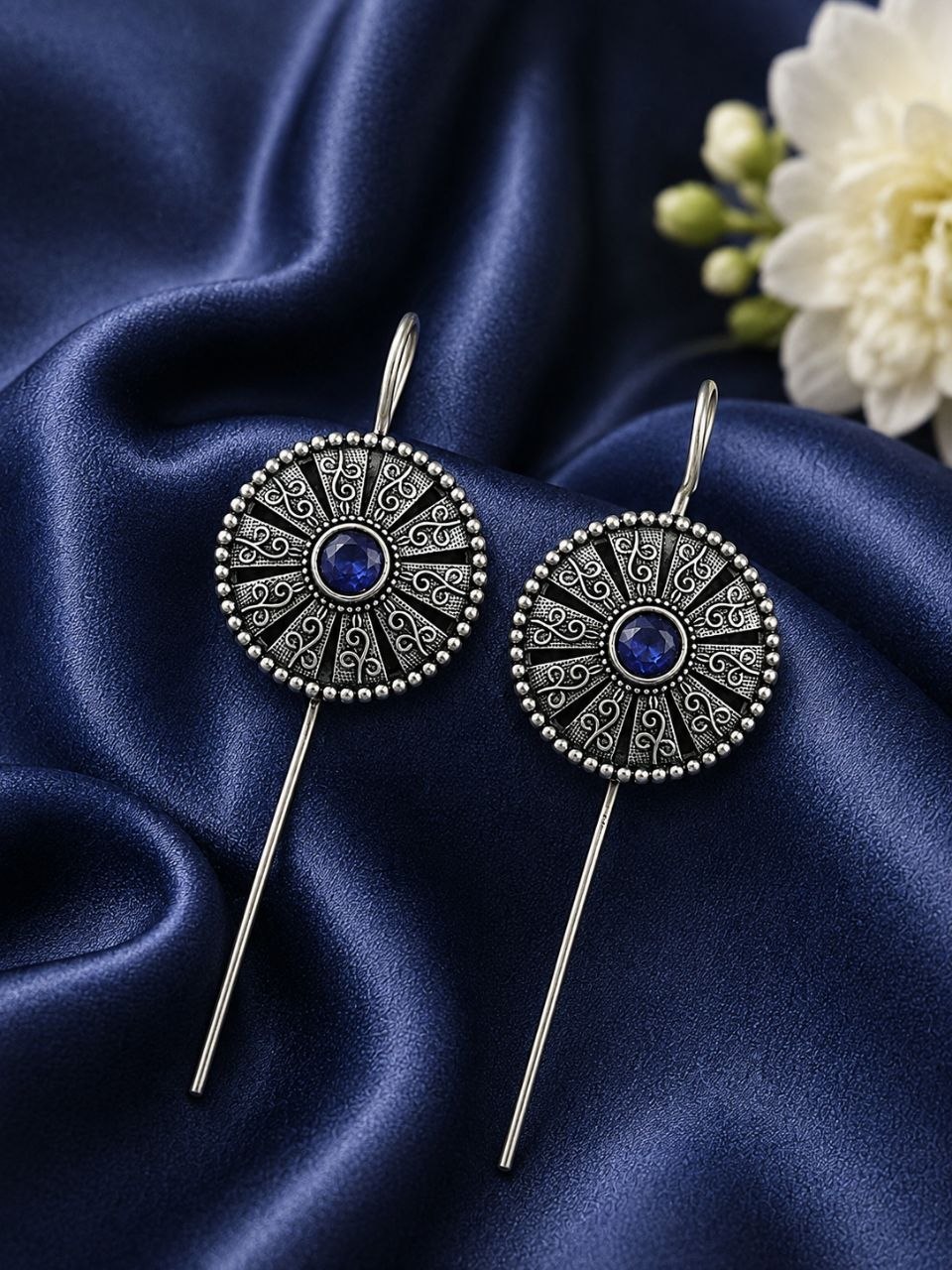 Ethnic Silver Earcuff Traditional Oxidized Silver Ear Cuff for Party Wear - Image 7