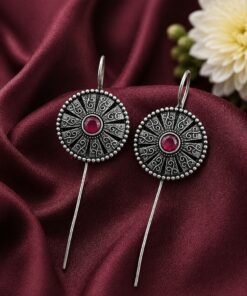 Ethnic Silver Earcuff Traditional Oxidized Silver Ear Cuff for Party Wear - Image 6