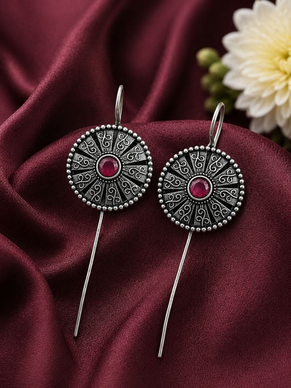 Ethnic Silver Earcuff Traditional Oxidized Silver Ear Cuff for Party Wear - Image 6