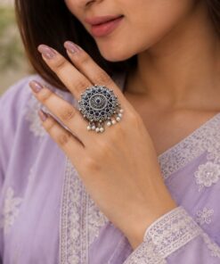Vintage Stylish Ring Elegant Adjustable Antique Ring for Traditional Wear