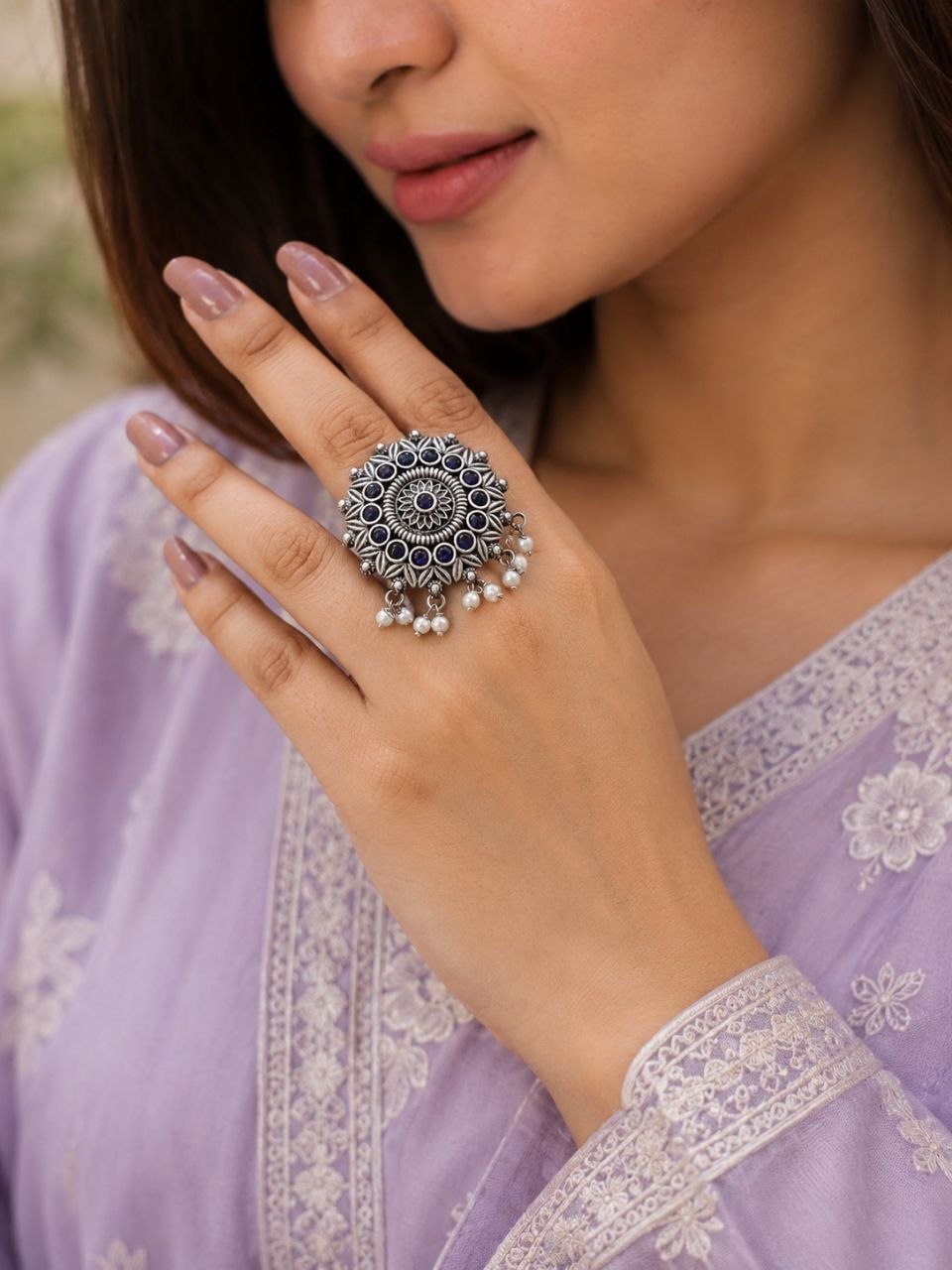 Vintage Stylish Ring Elegant Adjustable Antique Ring for Traditional Wear