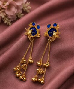 Gold Plated Parrot Kashmiri Earring Traditional Designer Earrings for Women - Image 10