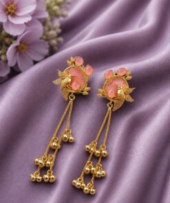 Gold Plated Parrot Kashmiri Earring Traditional Designer Earrings for Women - Image 8