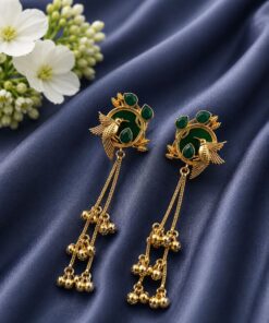 Gold Plated Parrot Kashmiri Earring Traditional Designer Earrings for Women - Image 6