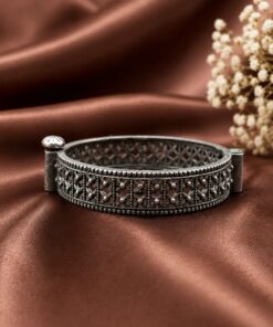 Geometric Silver Openable Kada Adjustable Designer Bracelet for Women