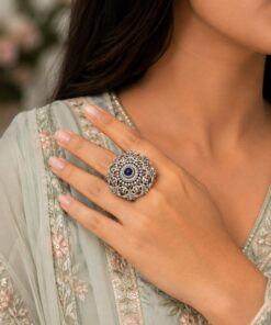 Designer Oxidised Floral Ring ? Attractive Traditional Jewelry for Elegant Everyday Styling
