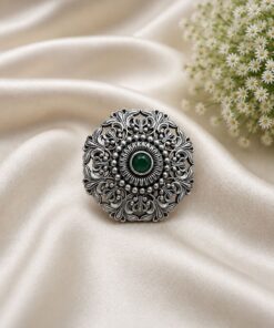 Alternative view of Designer Oxidised Floral Ring ? Attractive Traditional Jewelry for Elegant Everyday Styling