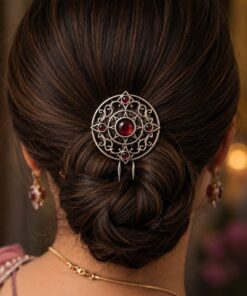Stylish Silver Hair Accessories ? Elegant Floral Charm for Stunning Traditional Hairstyles