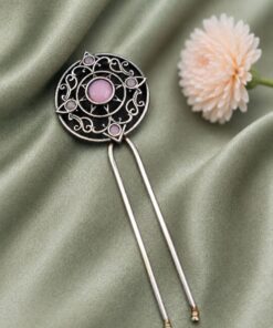 Alternative view of Stylish Silver Hair Accessories ? Elegant Floral Charm for Stunning Traditional Hairstyles