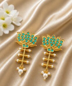Golden Lotus Earring ? Ethnic Jewelry for Stylish Traditional Looks - Image 7